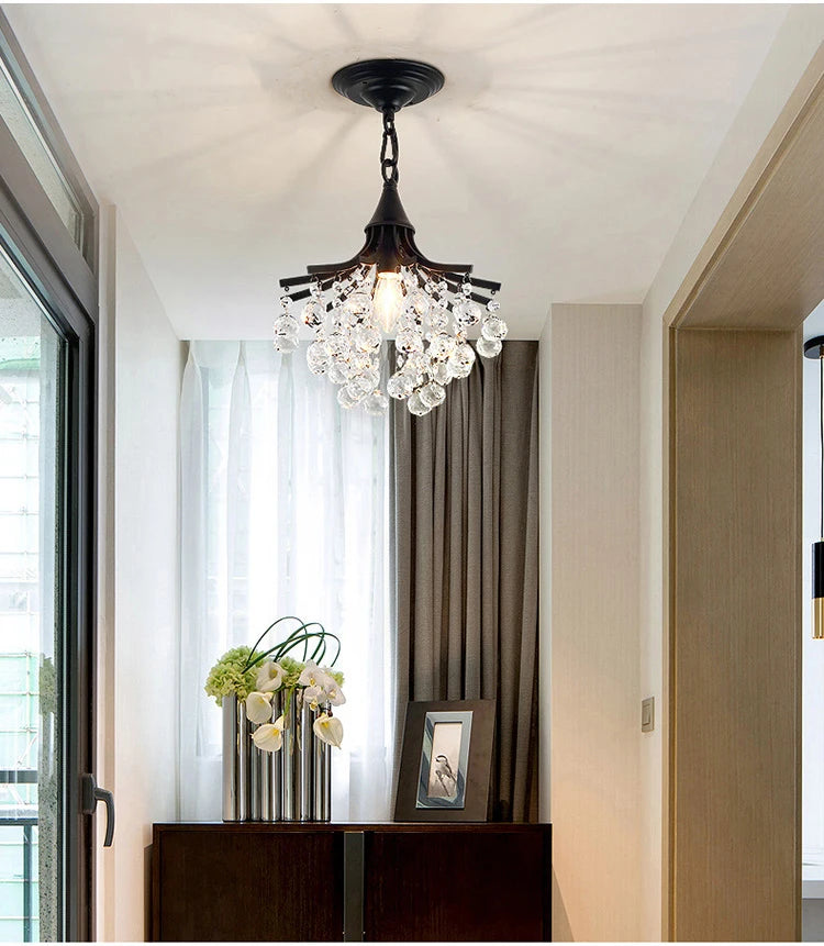 plafonnier led en cristal doré pour décoration moderne - vue 4 sur 22