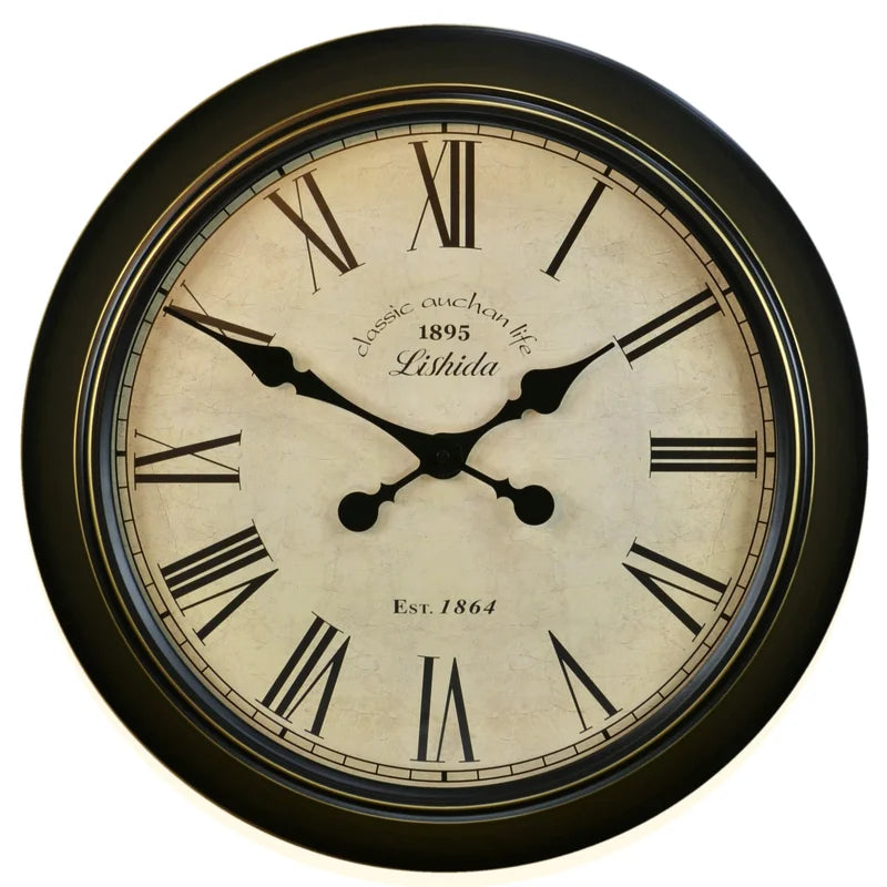 horloge murale silencieuse rétro style shabby chic décoration intérieure - vue 16 sur 24