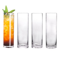 Lot 4 verres collins cristal leger motif strie