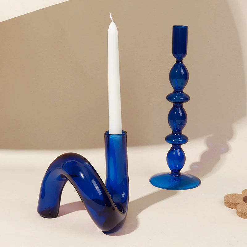 bougeoirs en verre pour décoration romantique et fêtes - vue 5 sur 14