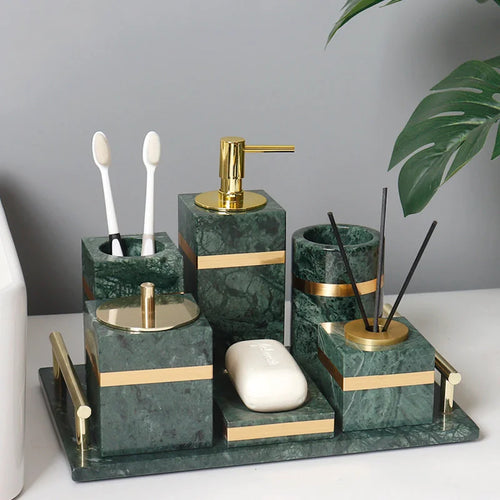ensemble en marbre pour salle de bain style nordique - vue 3 sur 21
