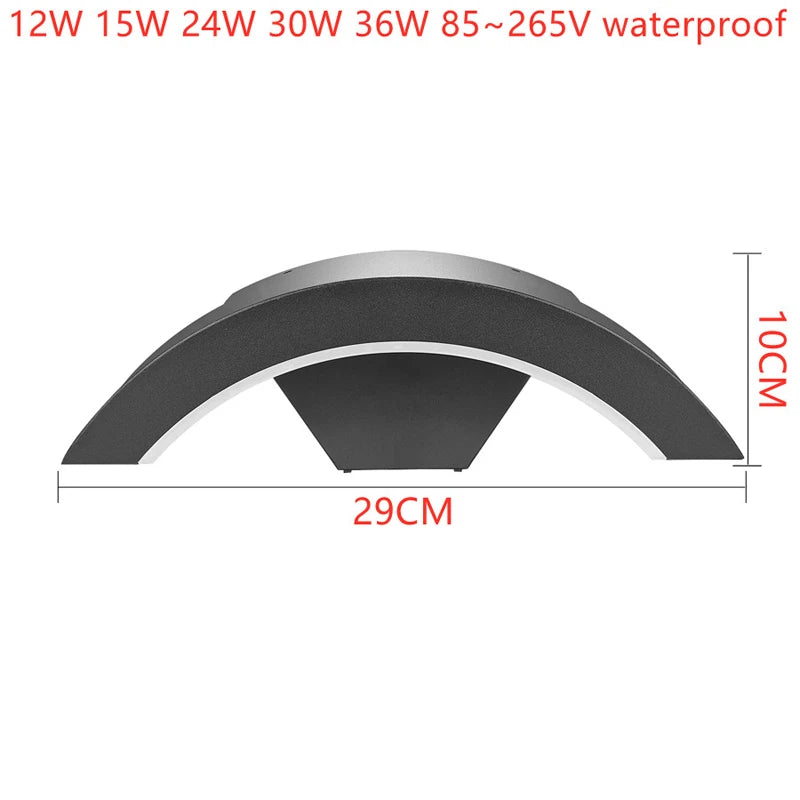 réverbère extérieur aluminium étanche applique 18-36w 85-265v