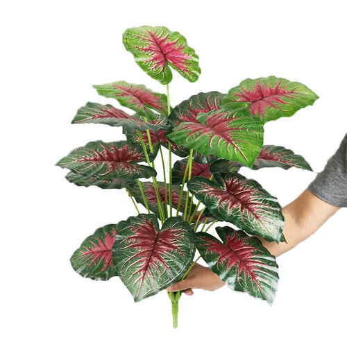 arbre tropical artificiel grandes feuilles de monstera en pot décoratif - vue 24 sur 23