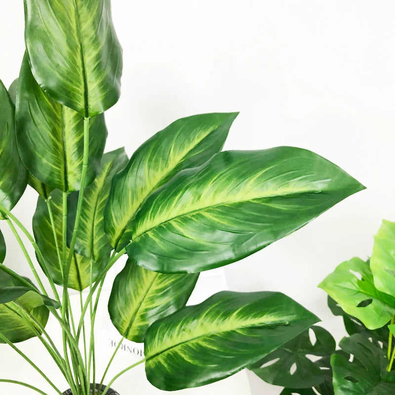 plantes artificielles strelitzia et monstera pour décoration tropicale - vue 3 sur 12