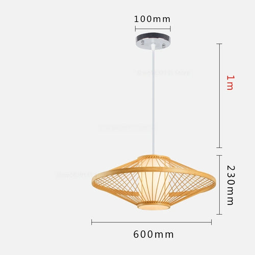 luminaire suspendu en bambou chinois pour restaurant hôtel - vue 29 sur 29