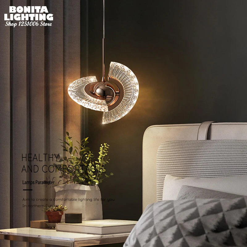 suspension moderne en acrylique forme dovni pour décoration intérieure - vue 6 sur 7