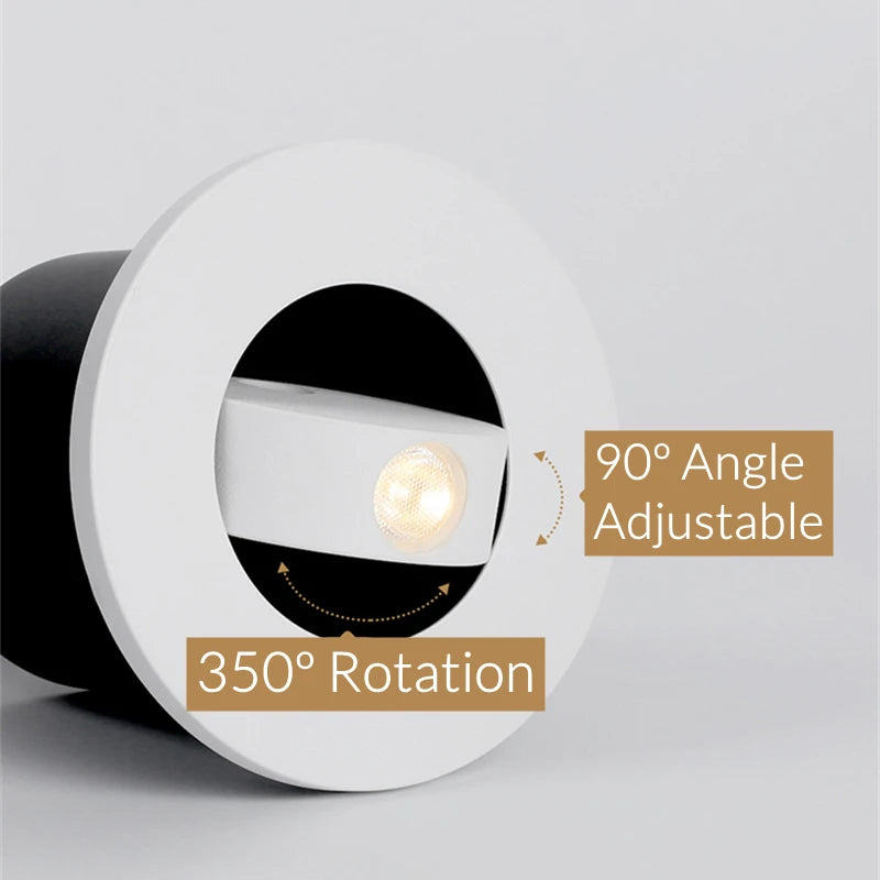 Applique murale led moderne rotation 350° cachée