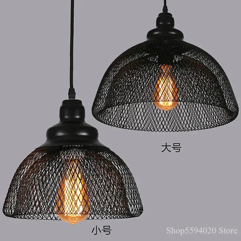 lustre cage à oiseaux style loft rétro en fer créatif minimaliste - vue 5 sur 18