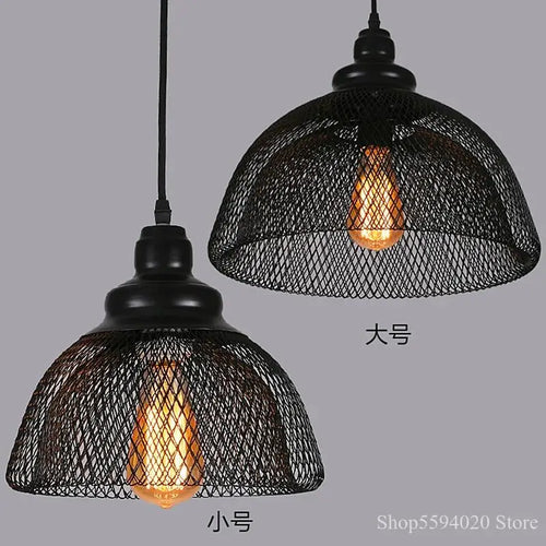lustre industriel cage à oiseaux style loft rétro en fer minimaliste - vue 5 sur 17