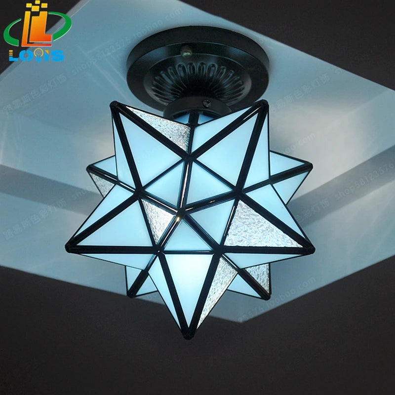 plafonnier pentagramme moderne éclairage étoile pour couloir ou entrée - vue 8 sur 8