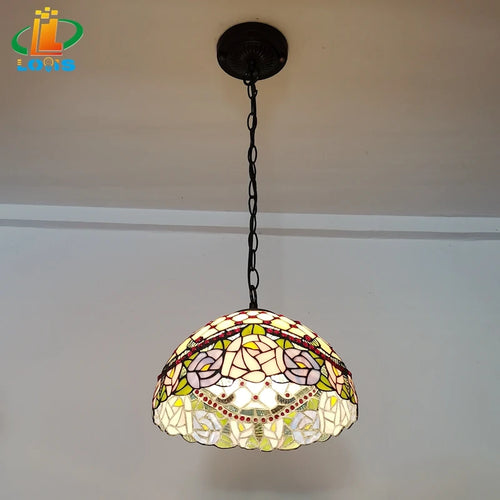 lustre en verre décoratif pour café bar et jardin - vue 5 sur 6