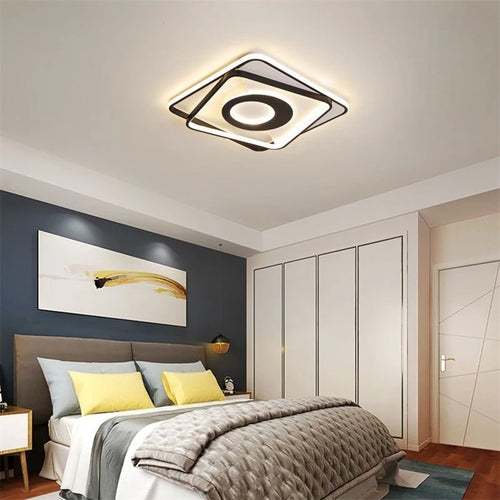 plafonnier led carré moderne à intensité variable pour intérieur maison - vue 6 sur 6