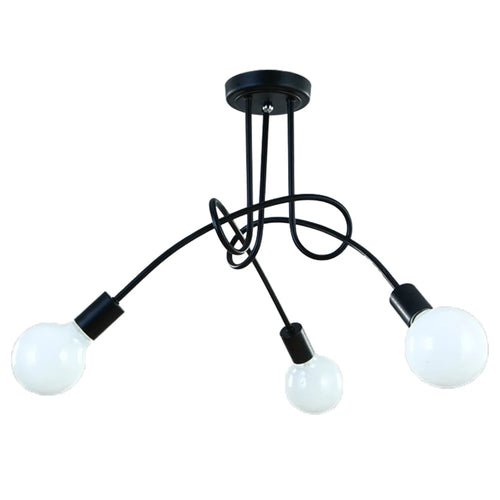 lustre vintage en fer avec 3/5 prises éclairage nordique moderne - vue 15 sur 16