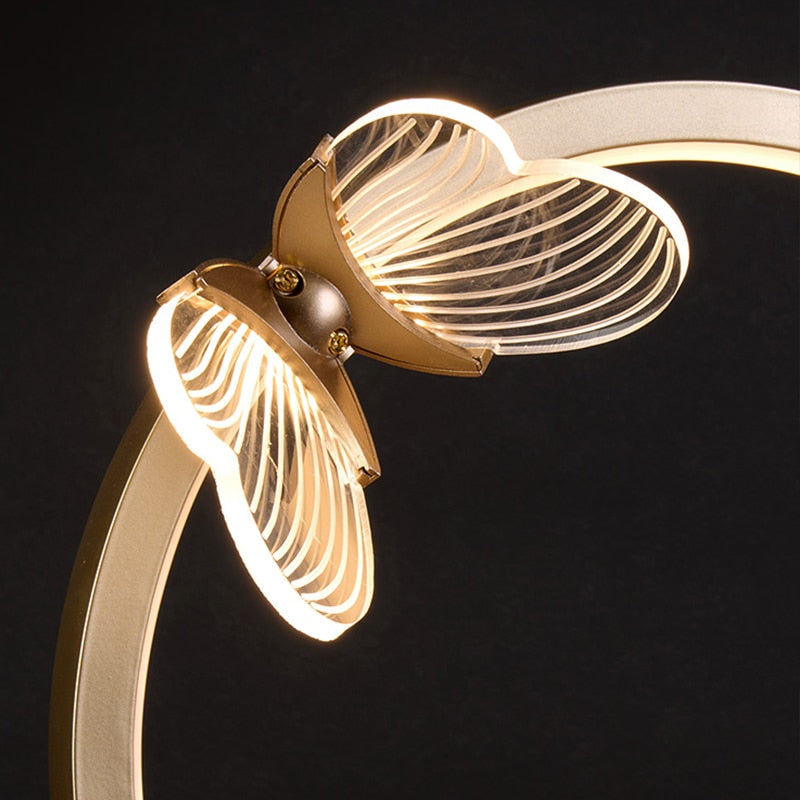 Lampe à poser design LED métallique doré Papillon - vue 7 sur 8