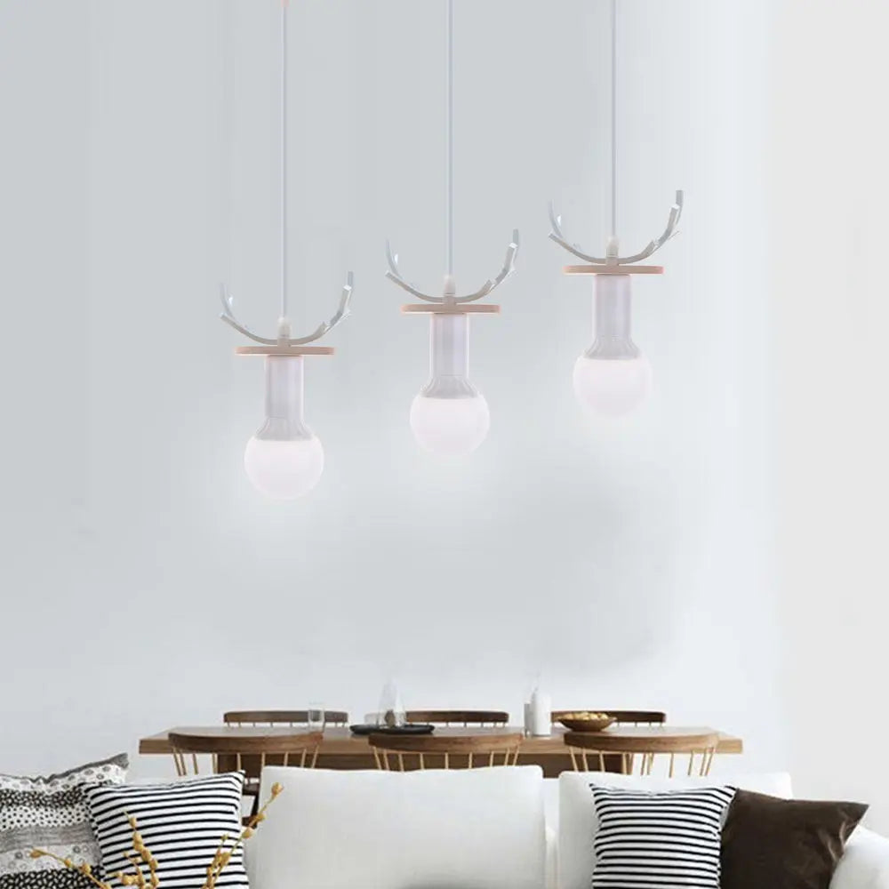 Nordique Simple bois bois suspension lumières Led suspension luminaire luminaire cuisine île Bar hôtel chambre d'enfants décor à la maison - vue 6 sur 10