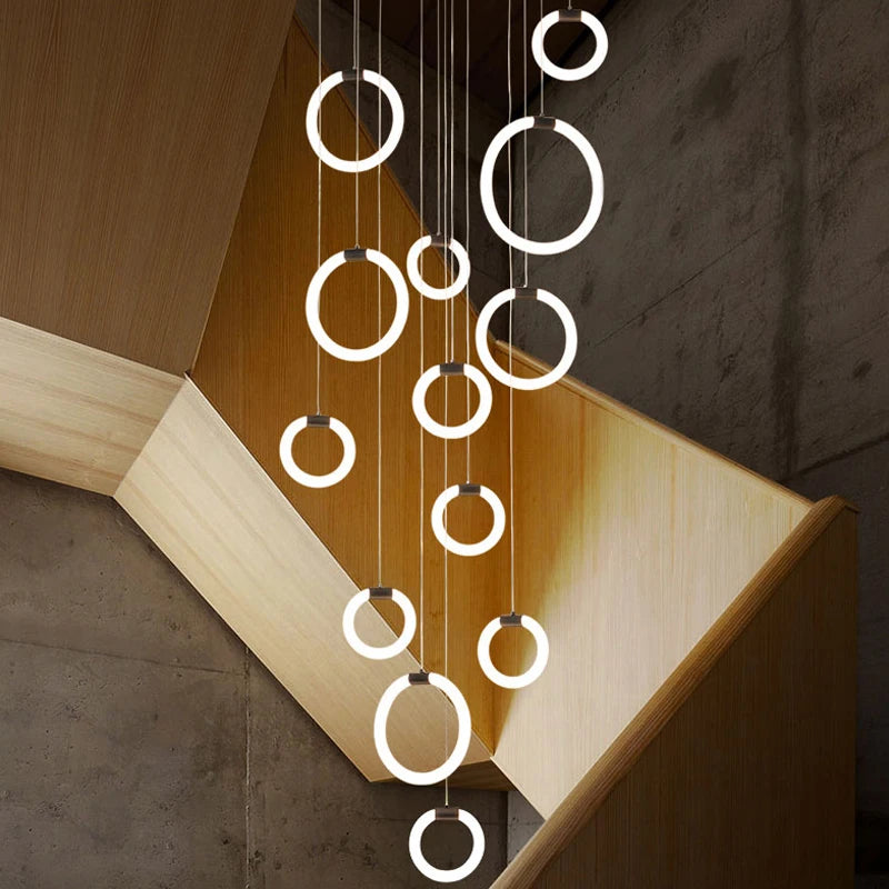 lustre moderne en anneau pour décoration intérieure élégante - vue 4 sur 14