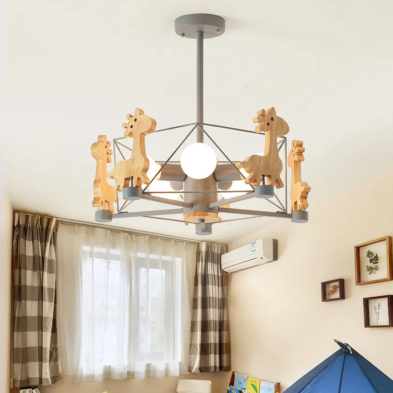 Suspension LED diamant bois Etoile - vue 5 sur 11