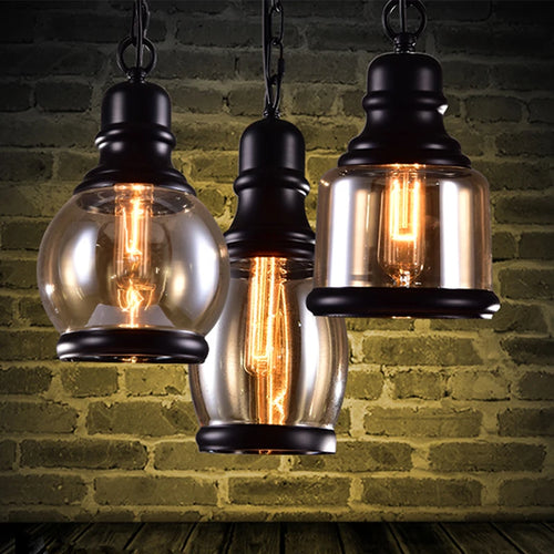 Suspension vintage en verre pour bouteille de vin style industriel - vue 3 sur 9