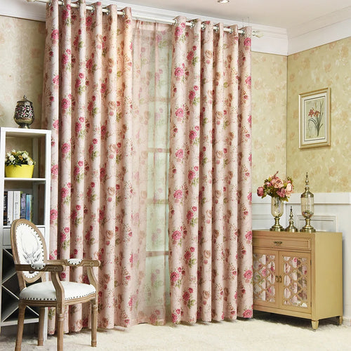Rideau occultant floral style européen pour chambre salon