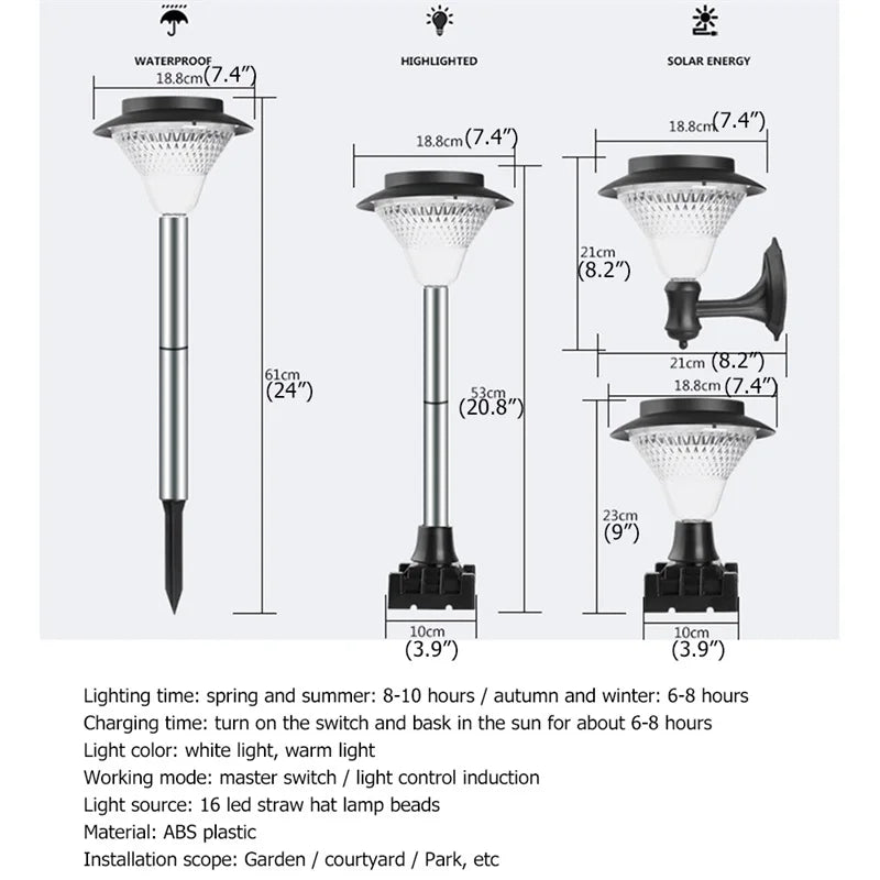 Lampe LED solaire contemporaine à 86 lumières - vue 6 sur 9