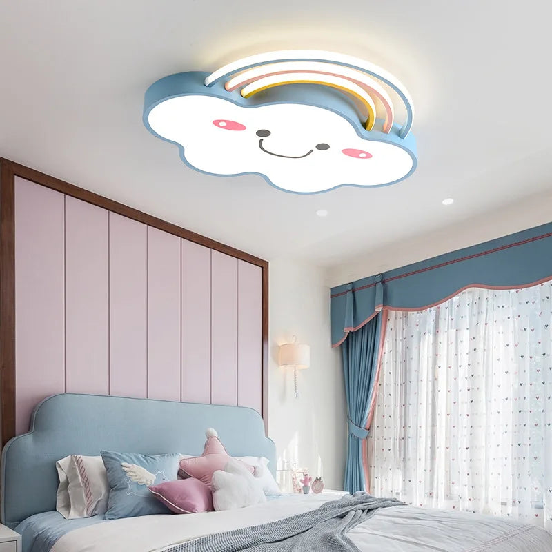 lustre nordique pour chambre d'enfants avec lumières led - vue 4 sur 12