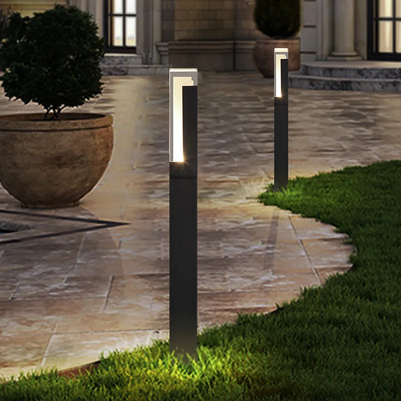 Lampe à gazon moderne lumière extérieure en aluminium étanche à l'eau porche jardin IP54 lampe à gazon extérieure maison cour décor paysage lumières - vue 6 sur 10