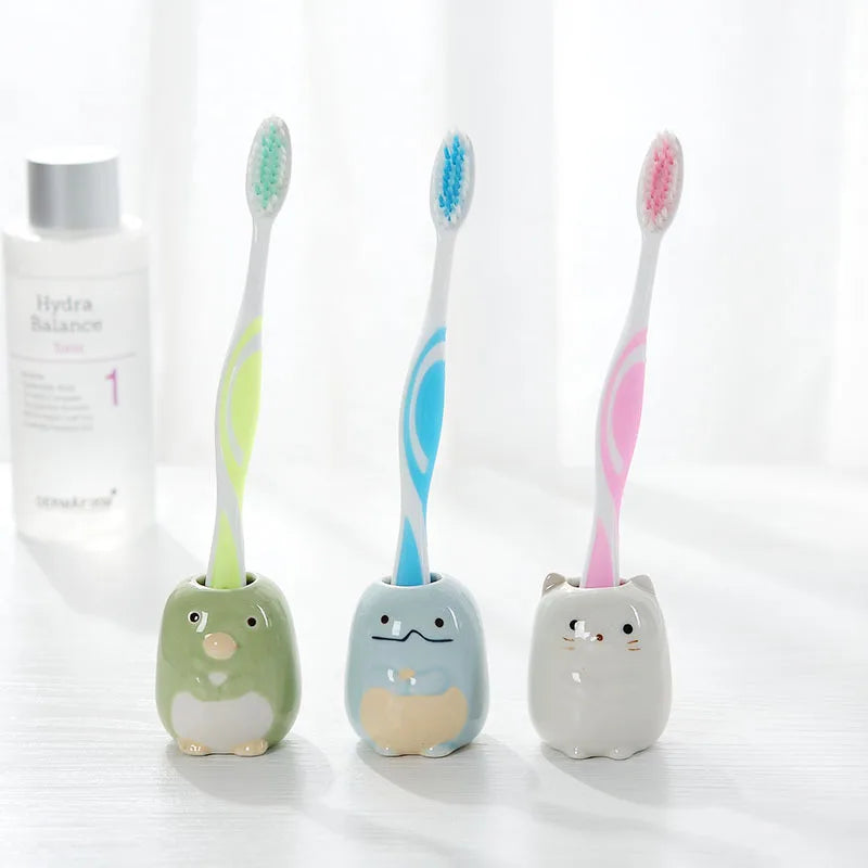 porte-brosse à dents en céramique support multifonction pour rangement - vue 3 sur 14