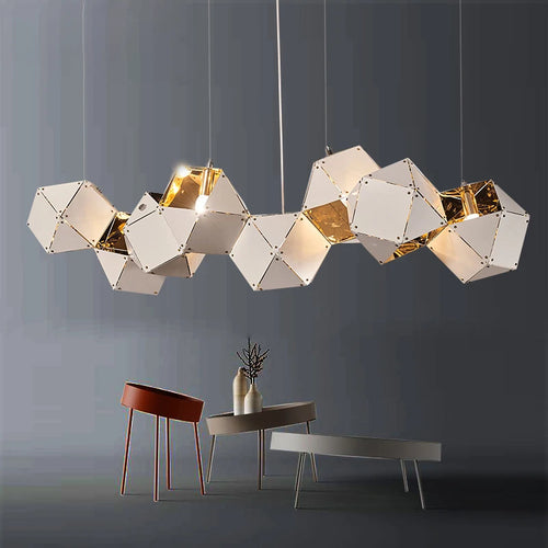 suspension design nordique en fer et pierre moderne - vue 4 sur 5