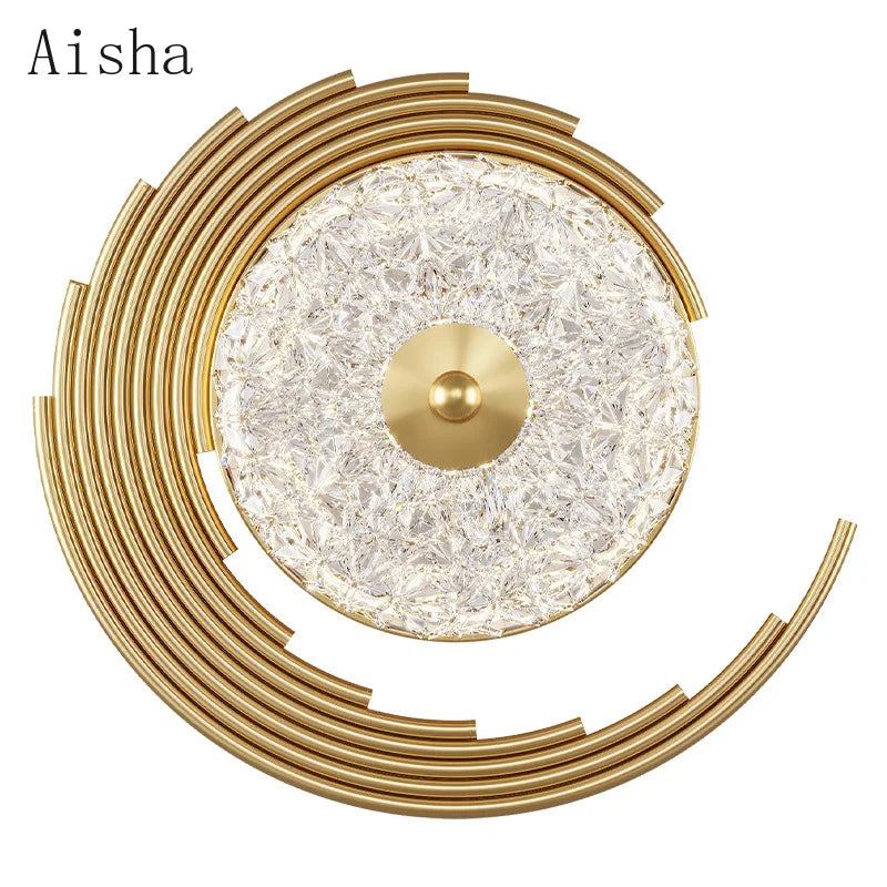 2022 New Year Decoration Wall Lamp Golden Luxury Creative Wall Sconces Nordic Background Wall Bedside Lamp Scandinavian Light - vue 6 sur 9