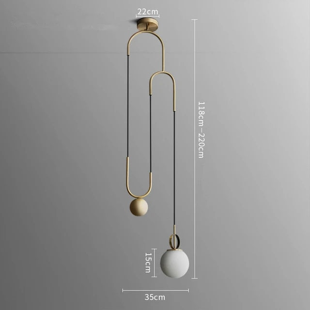 Suspension LED design en métal doré Shadow - vue 4 sur 4