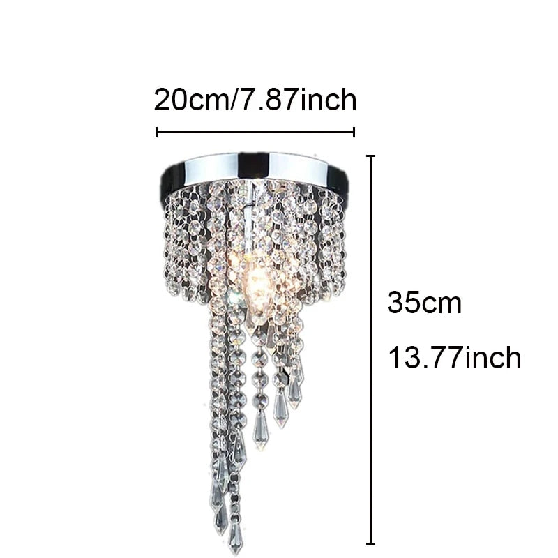 Lámpara de suspensión moderno LED de cromo y cristal de lujo