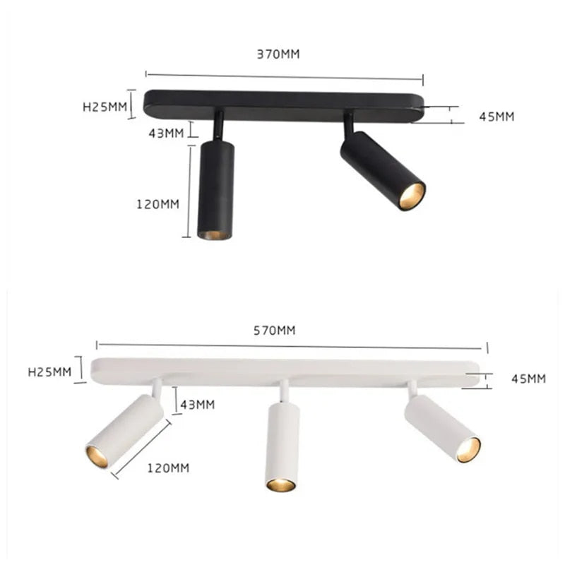 Spot moderne LED avec plusieurs cylindre en métal Light
