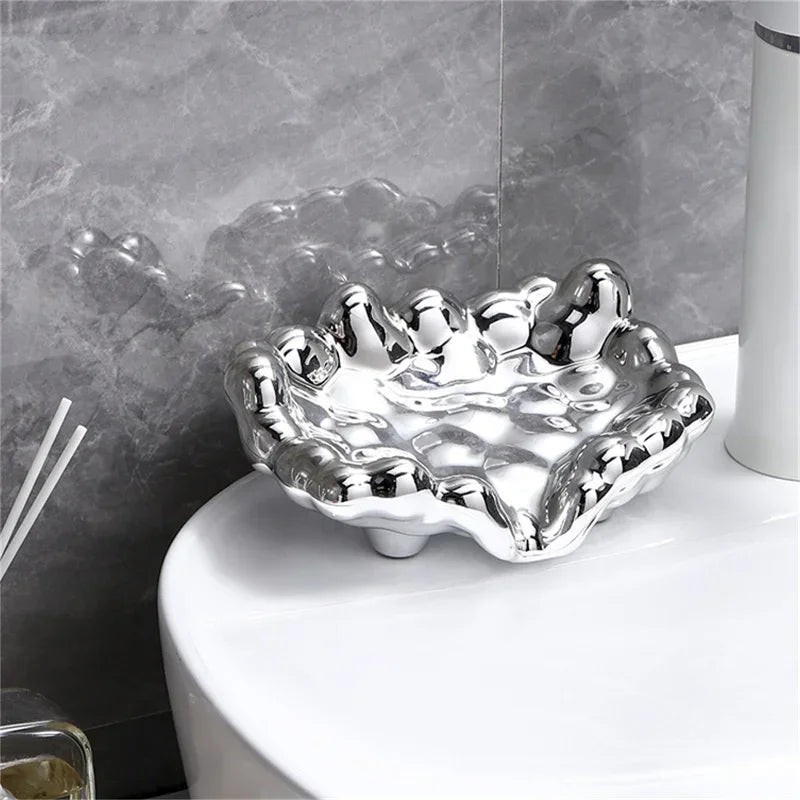 porte-savon chromé pour salle de bain accessoires tendance - vue 7 sur 7