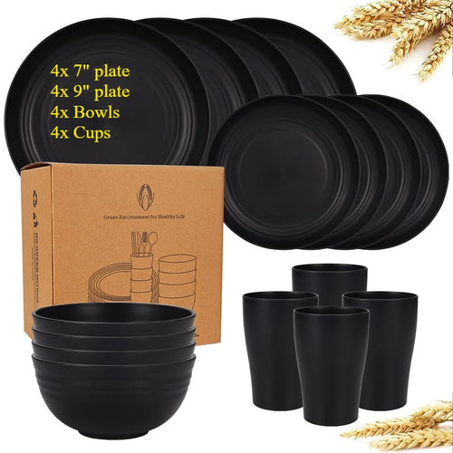 Service de table paille de blé incassable camping