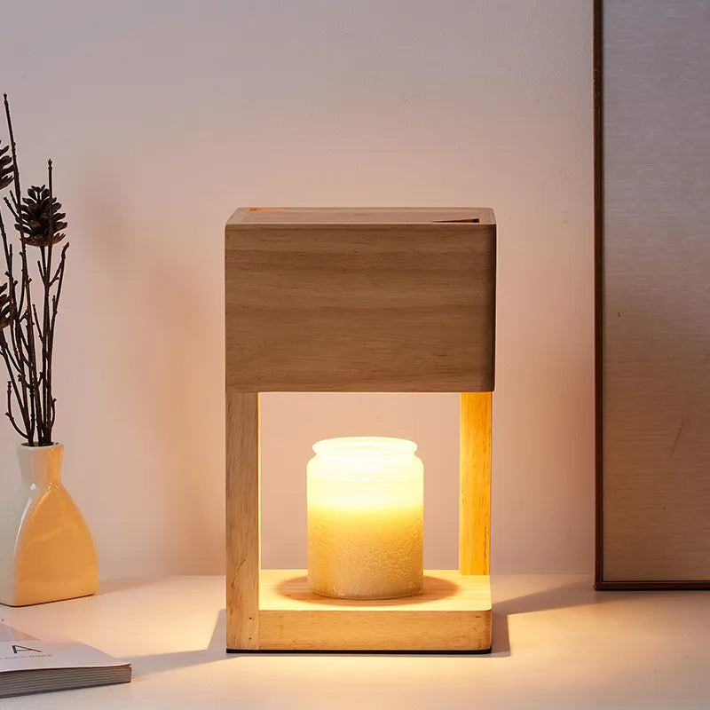 Lampe chauffe-bougie avec abat-jour en forme de fleur, lampe chauffante pour faire fondre des bougies parfumées, veilleuse, lampe d'ambiance pour bougies en pot, 2 ampoules incluses