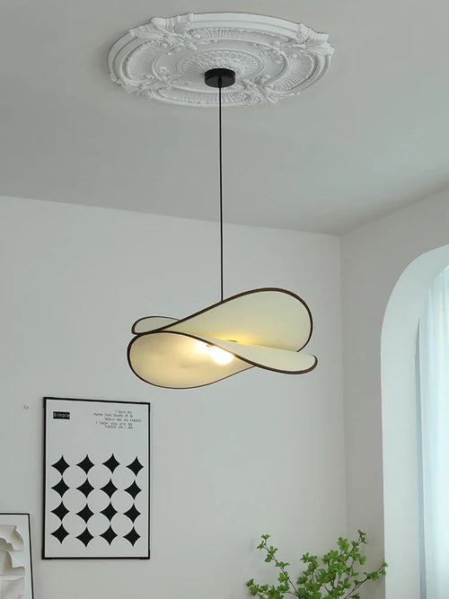 lustre wabi sabi en tissu pour décoration intérieure design moderne - vue 2 sur 9