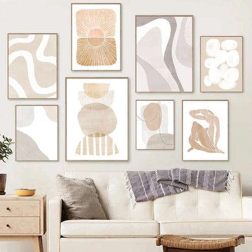 toile géométrique abstraite pour décoration murale moderne
