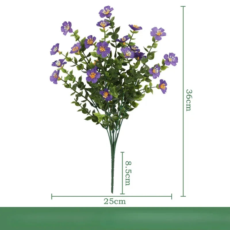 lot de 3 bouquets d eucalyptus artificiels en soie décoration intérieure - vue 14 sur 24