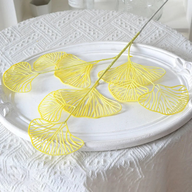lot de feuilles artificielles ginkgo eucalyptus houx pour décoration florale - vue 8 sur 13