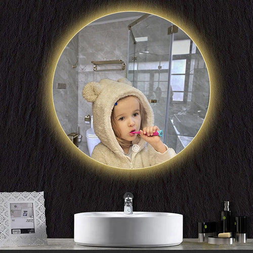miroir rond avec rétroéclairage réglable et antibuée décoratif - vue 3 sur 10