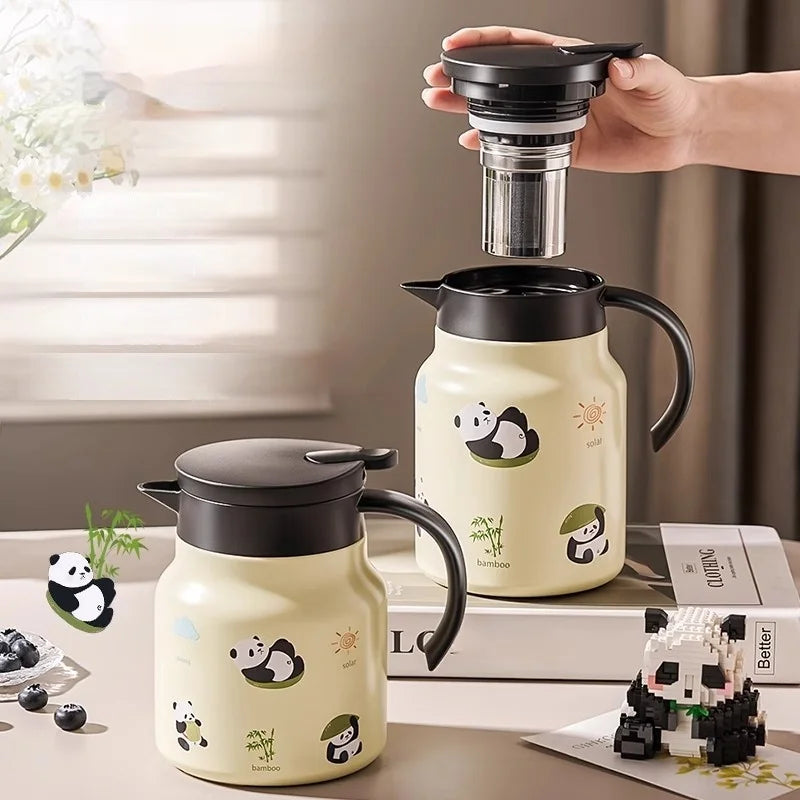 Théière isotherme panda acier inoxydable 1l grande capacité - vue 6 sur 6