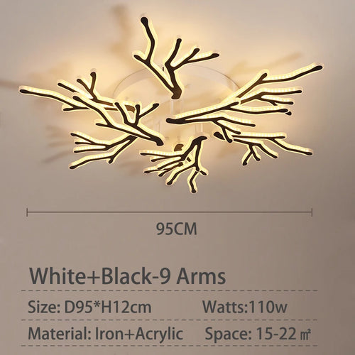 lustre créatif en forme de branche moderne en fer pour décoration intérieure - vue 9 sur 16