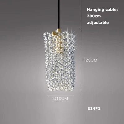 suspension en verre cristal art déco avec éclairage led - vue 20 sur 25