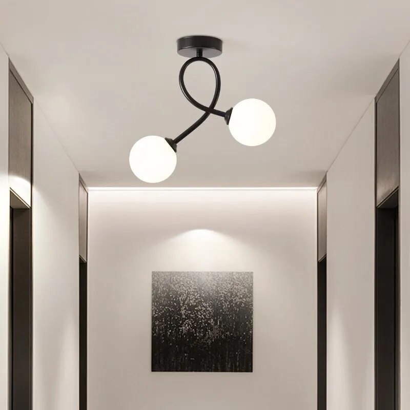 plafonnier verre moderne minimaliste noir