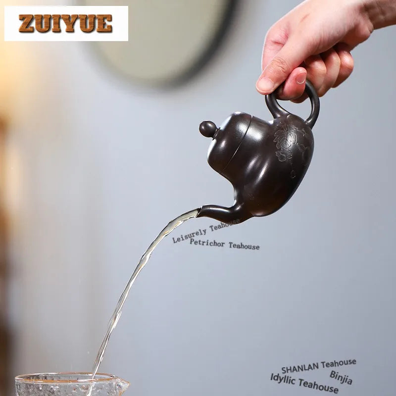 Théière yixing artisanale en argile violette 180ml