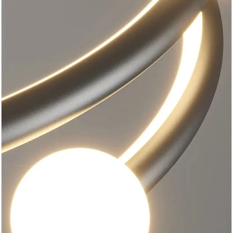 SANDYHA nordique ligne de luxe boule de verre lustre salon salle à manger moderne design anneau lampe pour chambre suspension LED éclairage