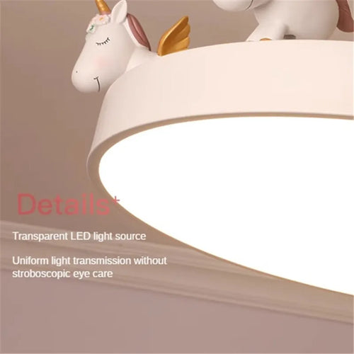 plafonnier licorne lampe enfant décoration lumineuse en résine - vue 6 sur 9