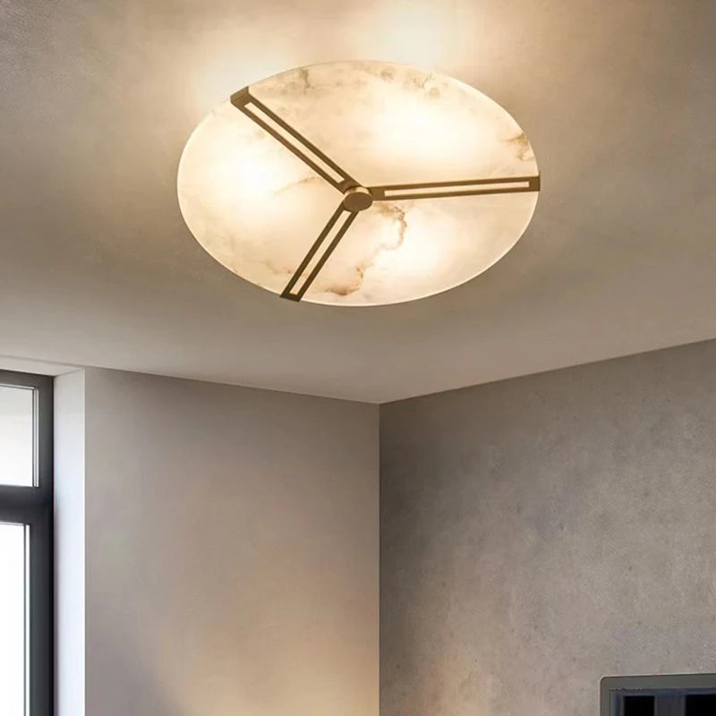 plafonnier led moderne en marbre naturel luminaire décoratif - vue 3 sur 19