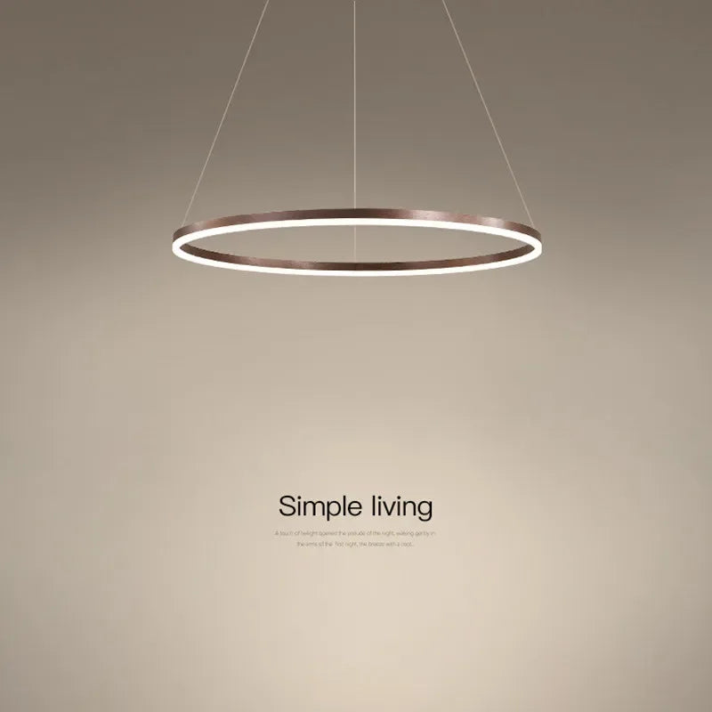 Lustre Led à anneau unique minimaliste nordique