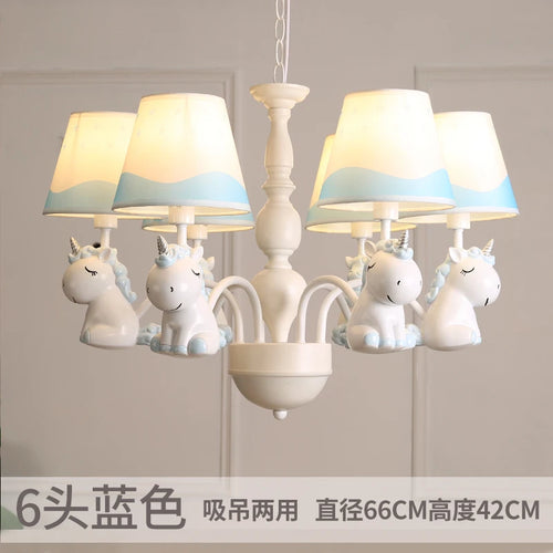 lustre licorne pour jardin d'enfants et chambre à coucher - vue 10 sur 11